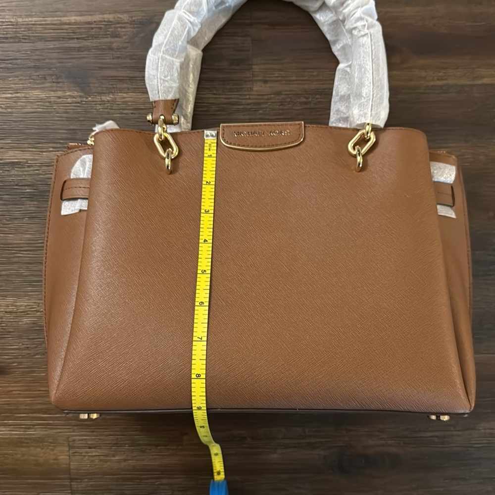 Michael Kors Rochelle Cognac Brown Large Saffiano Leather Bag NWT - Picture 15 of 16